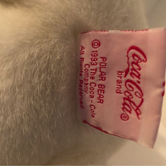 Vintage 1993 Coca-Cola 12" Plush Polar Bear Coca Cola Tag and Red Scarf NWT - Picture 7 of 7